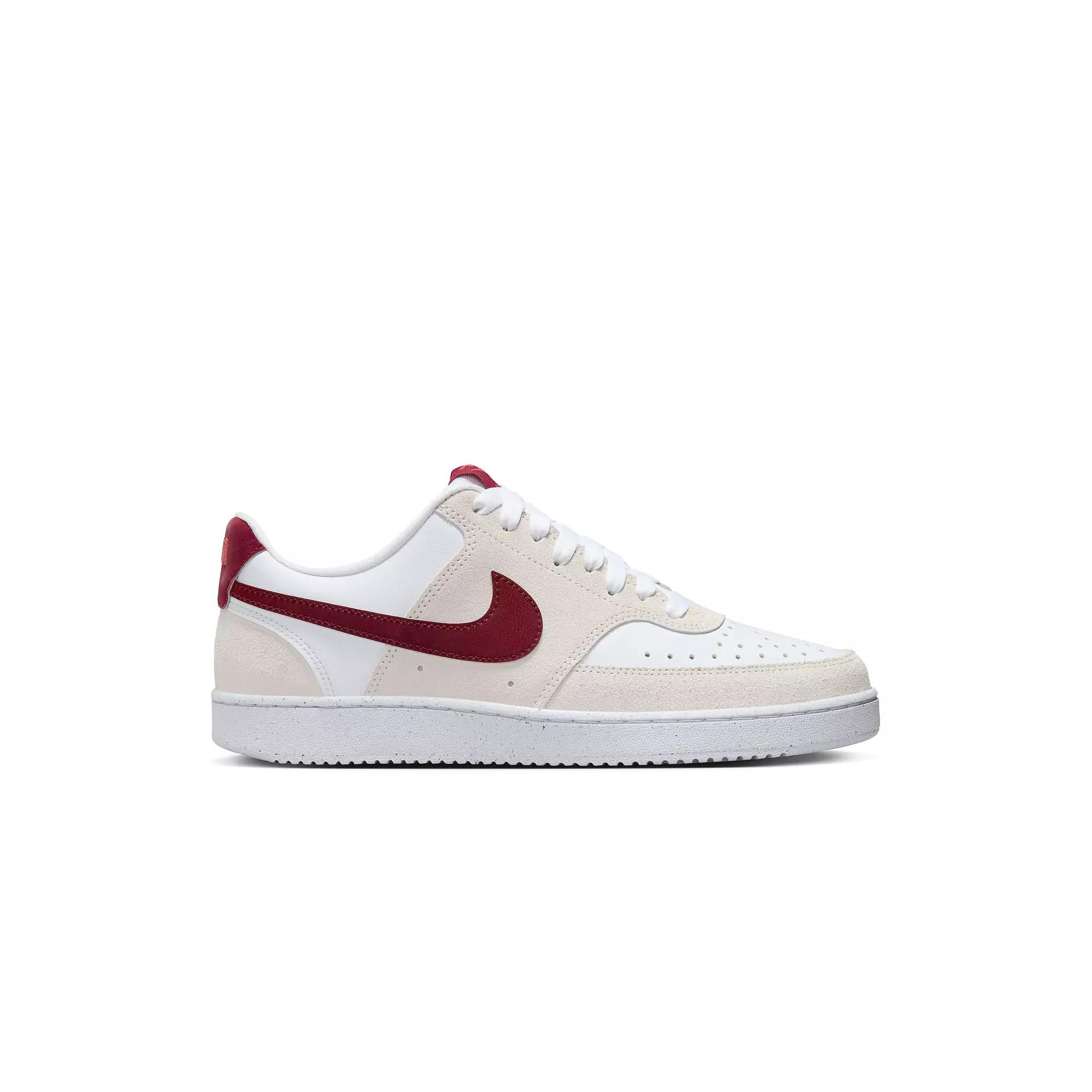 Nike Court Vision Low Women's Basketball Sneakers, Size: 12, White Team Red Product Image
