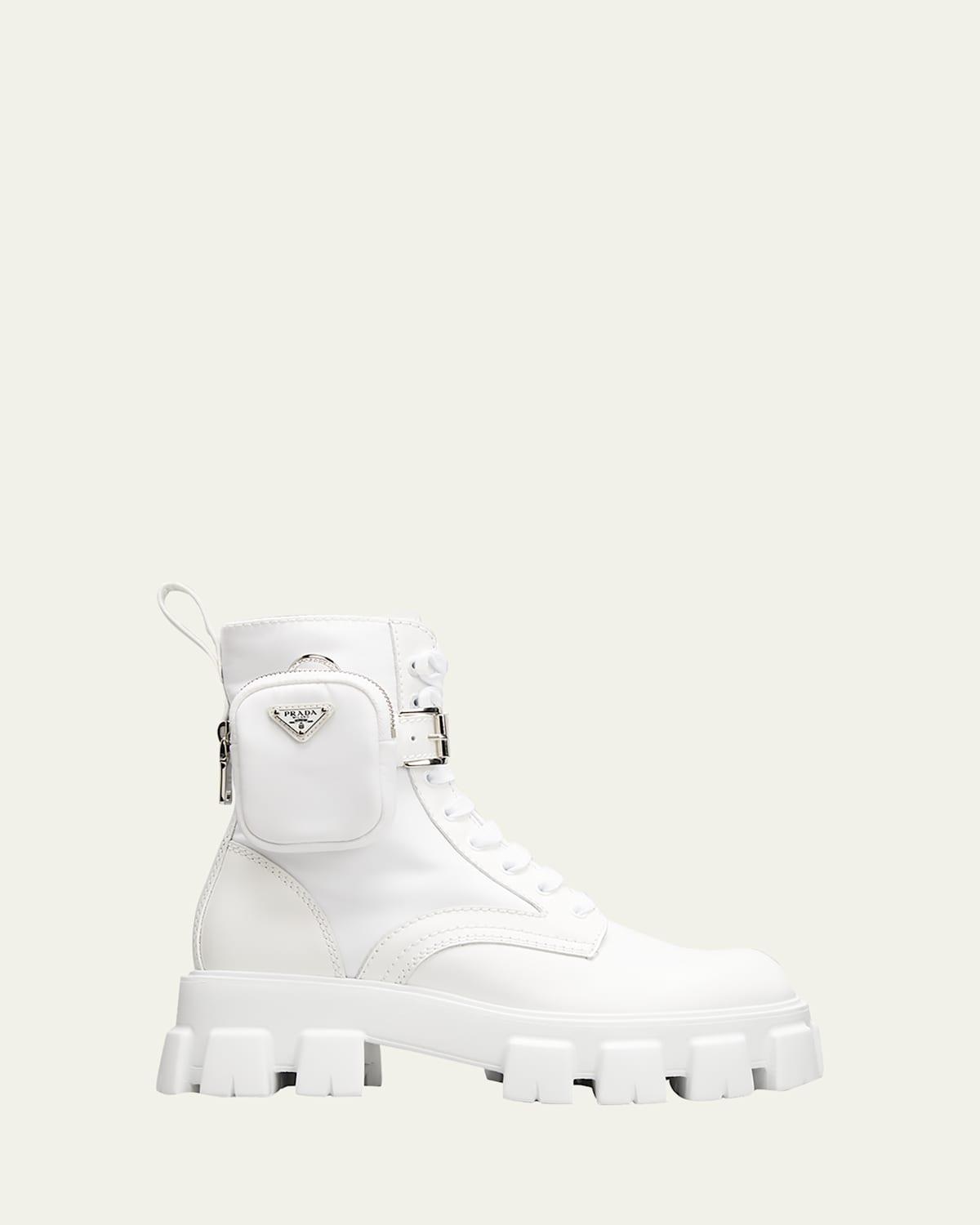 Men's Re-Nylon & Leather Zip Pocket Combat Boots Product Image