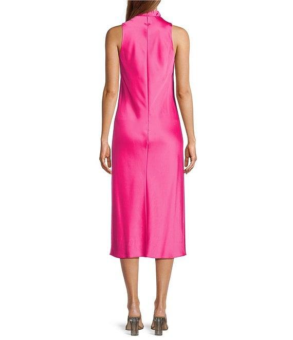 Antonio Melani Marine Satin Halter Neck Slip Midi Dress Product Image