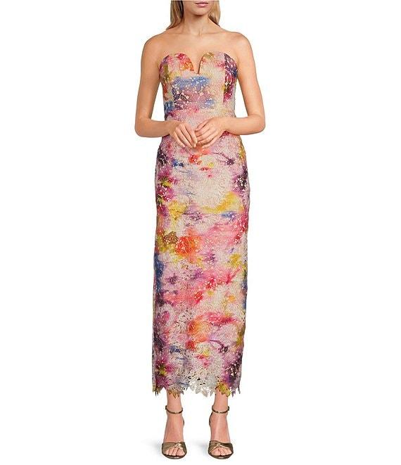 Belle by Badgley Mischka Stella Strapless Midi Dress Product Image