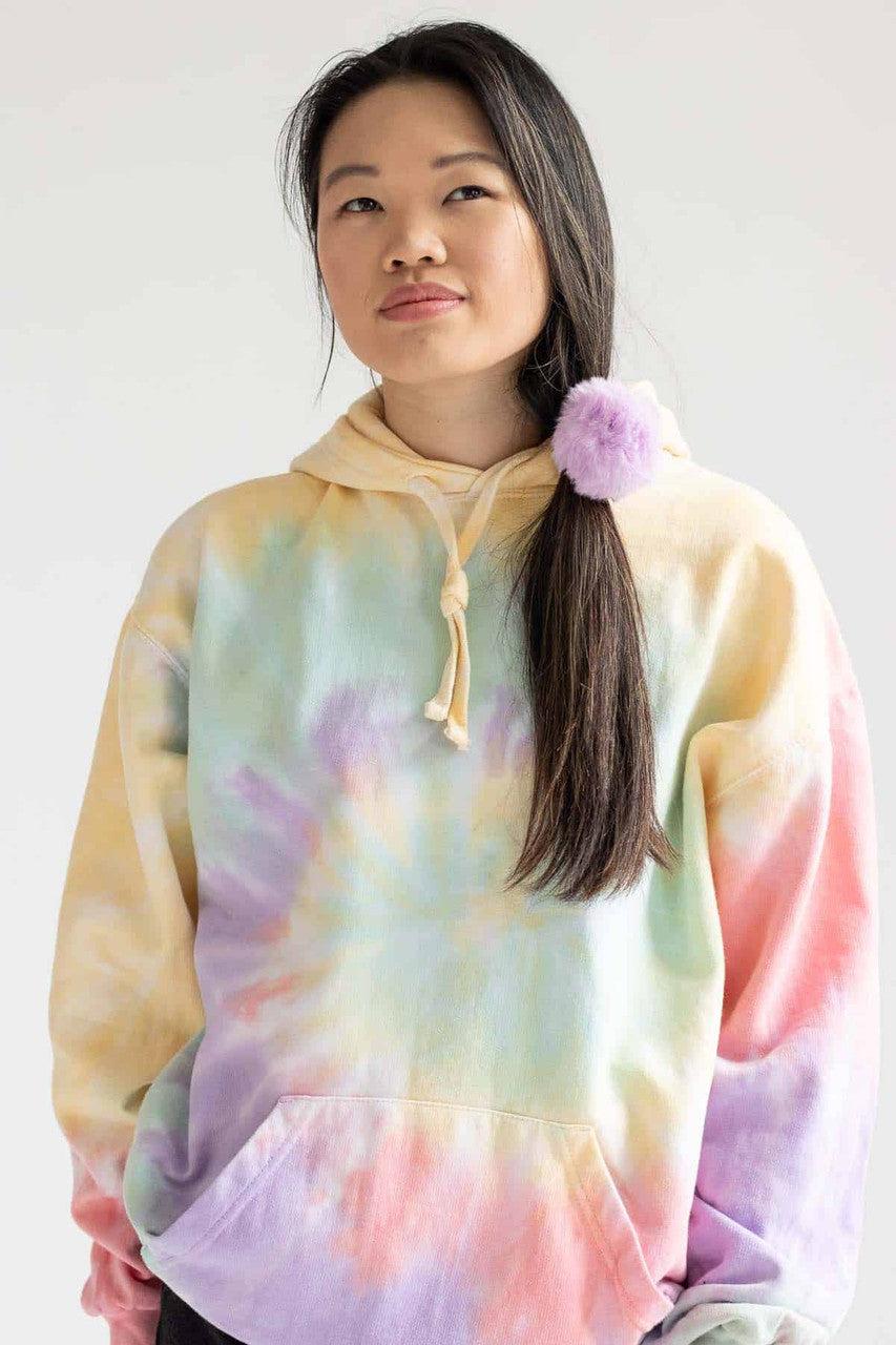 Zen Rainbow Tie Dye Hoodie Product Image