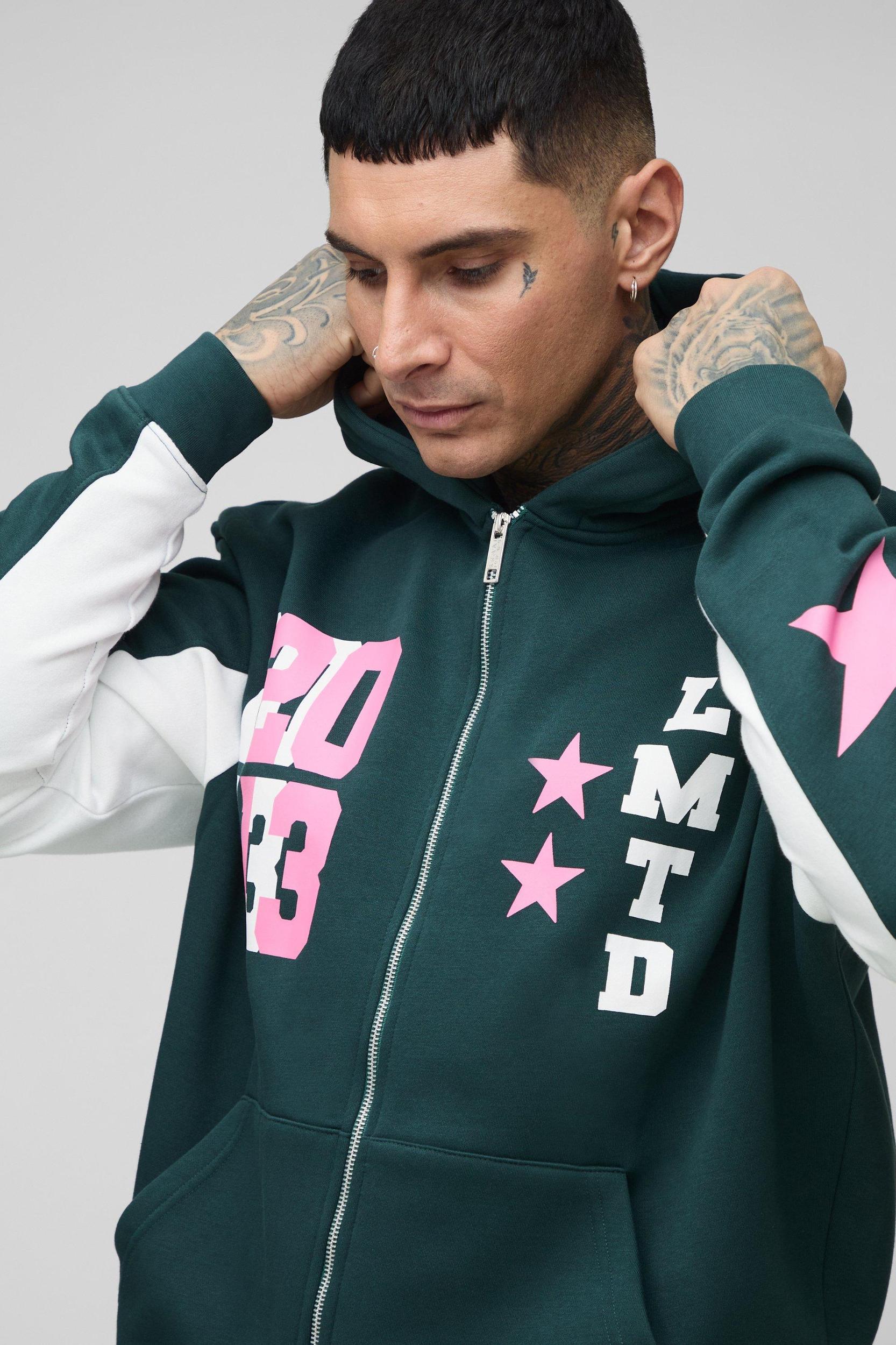 Tall Oversized Boxy Zip Up Limited Hoodie | boohooMAN USA Product Image