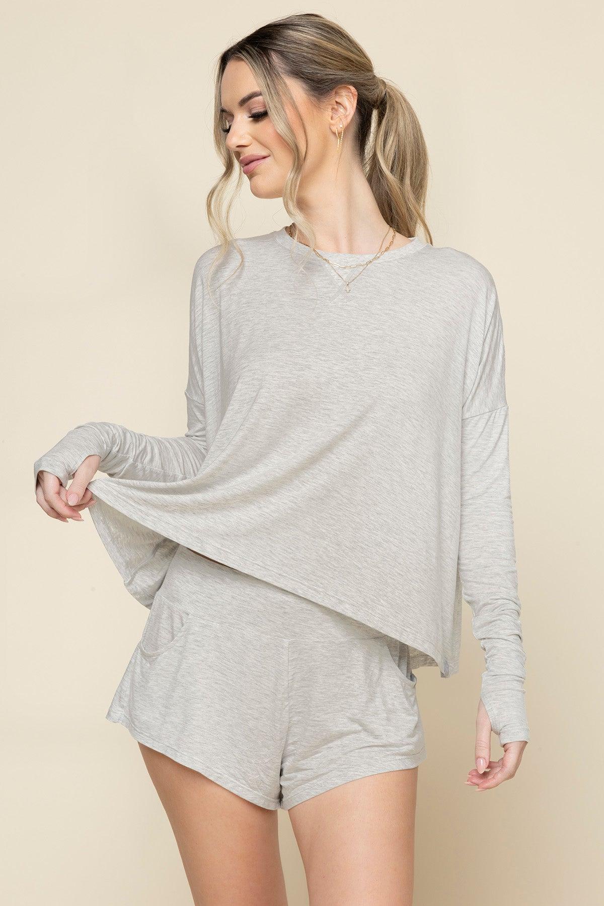 The Perfect Long Sleeve Top - Heather Grey Product Image