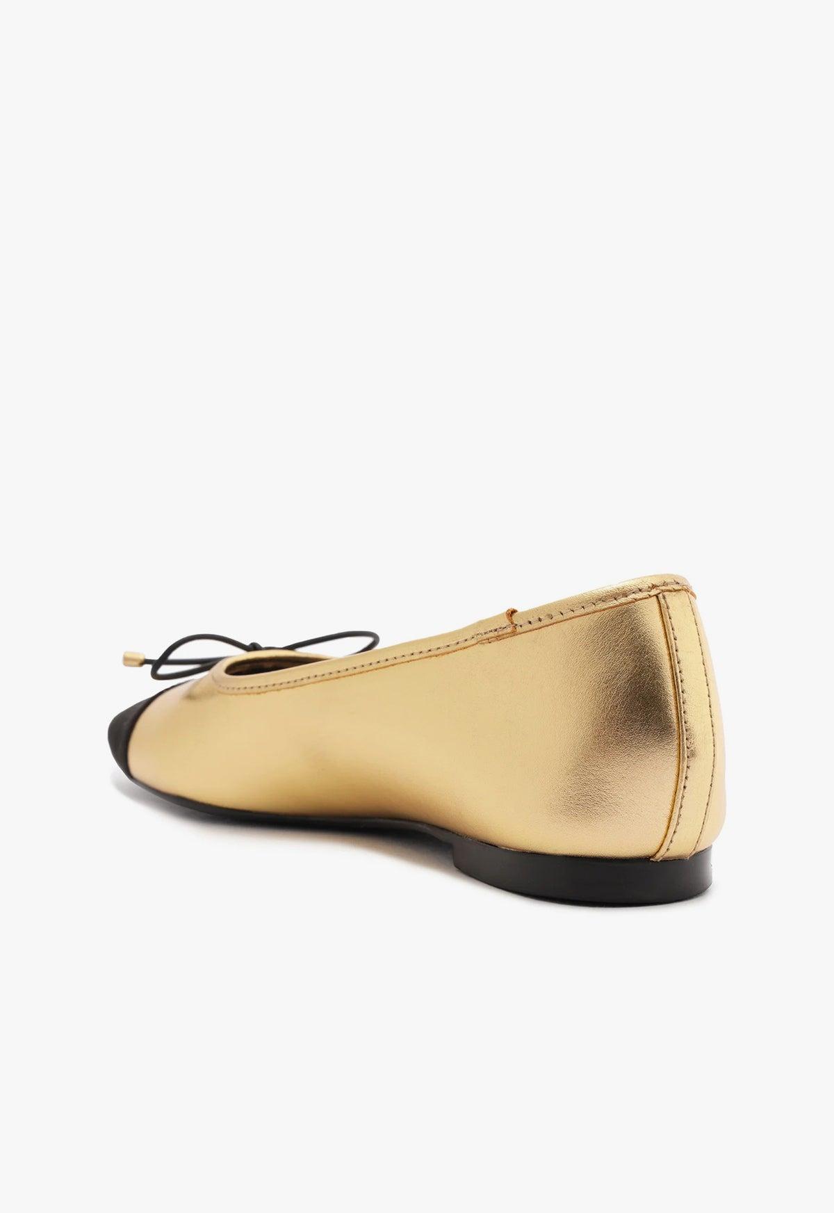 Arissa Metallic Leather Flat Female Product Image