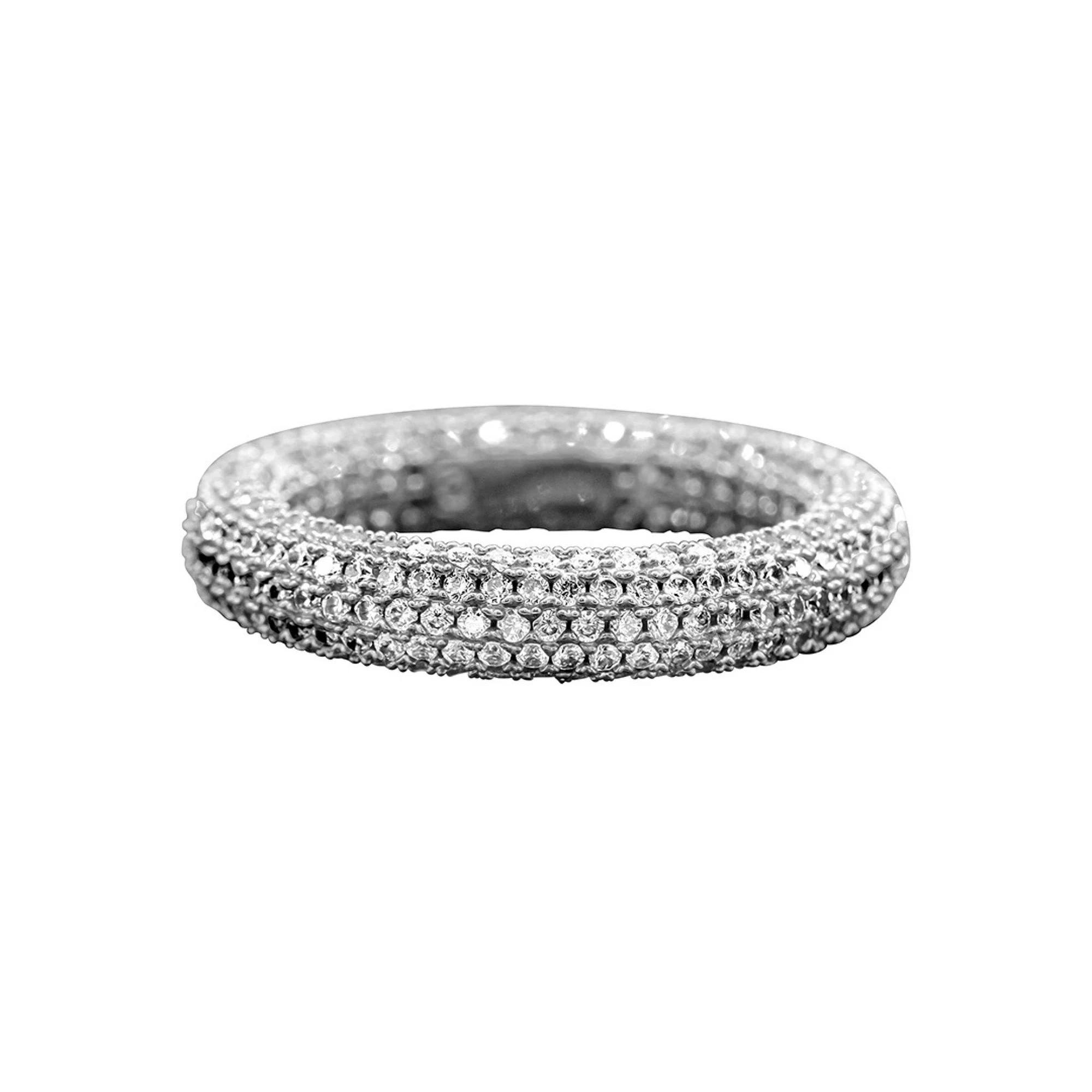 Adornia Silver Tone Cubic Zirconia Pave Ring, Women's, Size: 9 Product Image