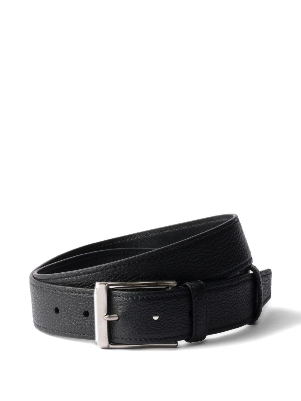 PRADA Men's Adjustable Leather Belt In Black Product Image