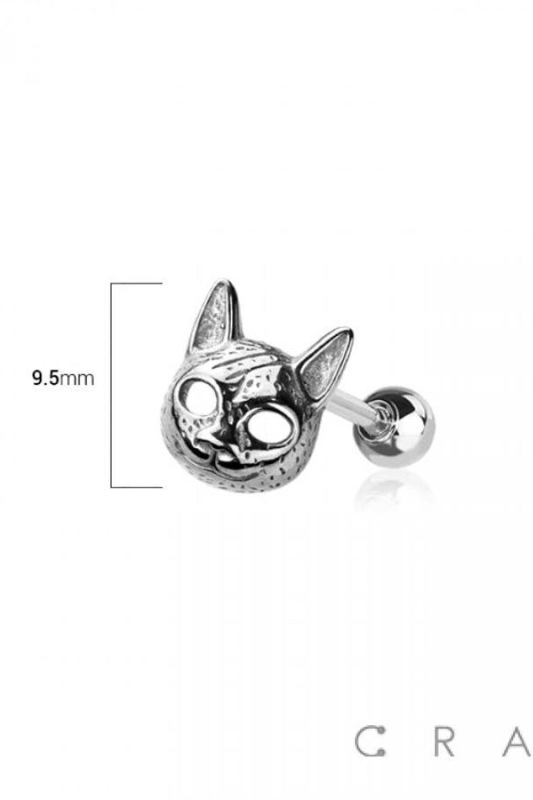 16 GA Cat Mask Cartilage Surgical Steel Ring Product Image