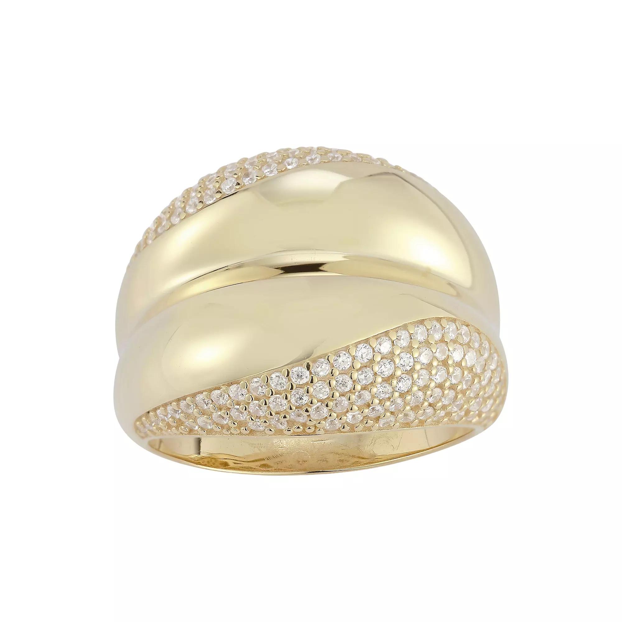 Sunkissed Sterling Cubic Zirconia Bold Dome Ring, Women's, Size: 6, Gold Tone Product Image