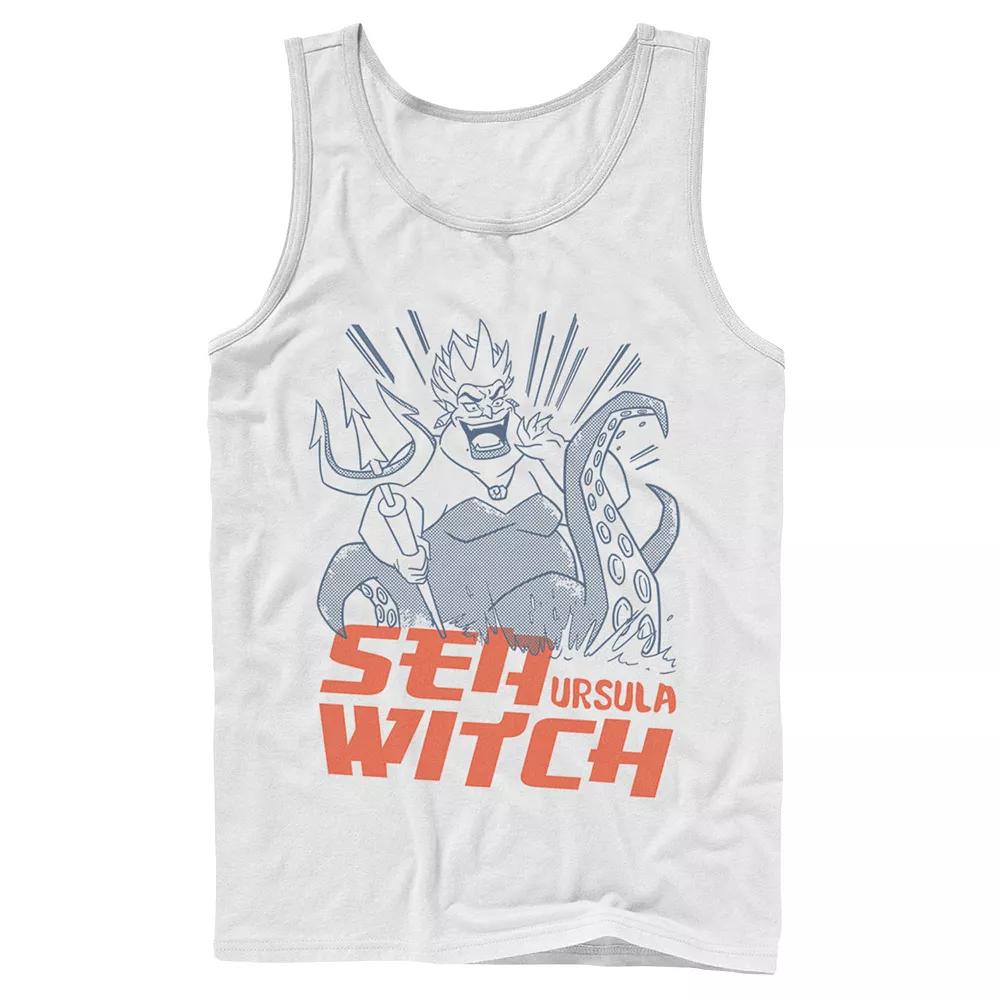 Men's Disney The Little Mermaid Ursula Sea Witch Sketch Portrait Tank Top, Size: Large, White Product Image