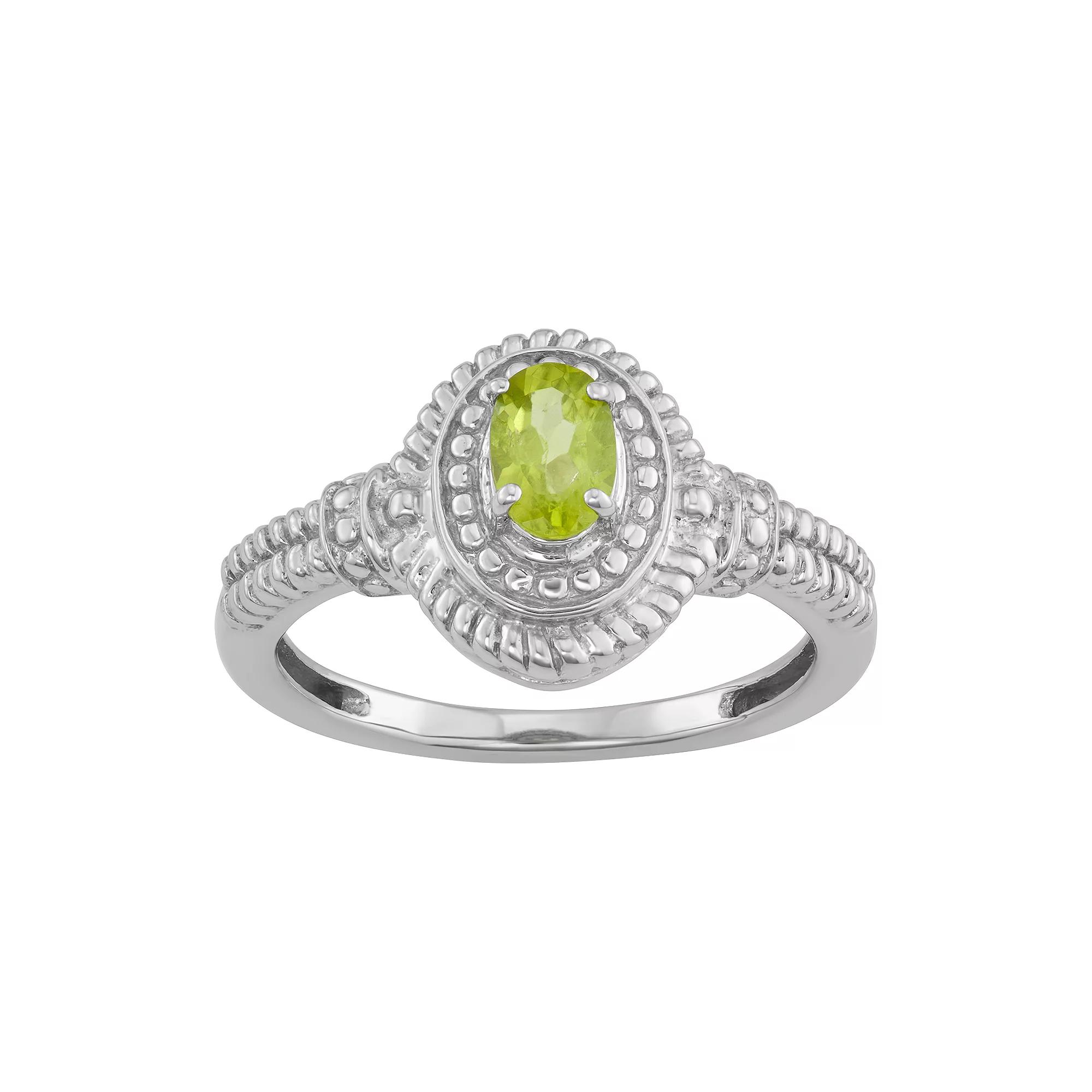 Jewelexcess Sterling Silver 0.40 C.T.W. Gemstone Ring, Women's, Size: 6, Peridot Product Image