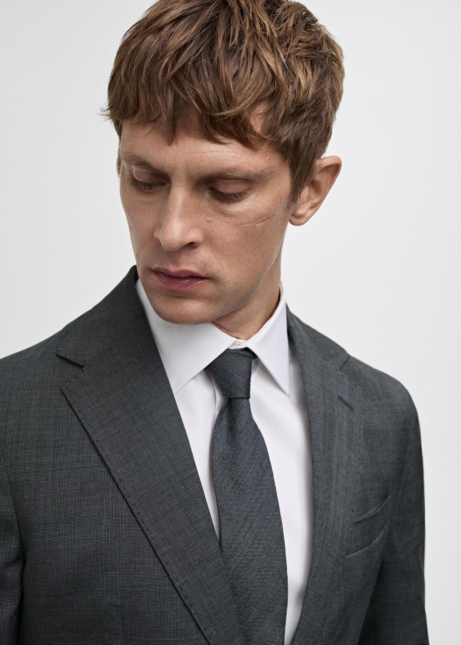 Venecia 100% virgin wool Prince of Wales check suit blazer - Men | MANGO USA Product Image