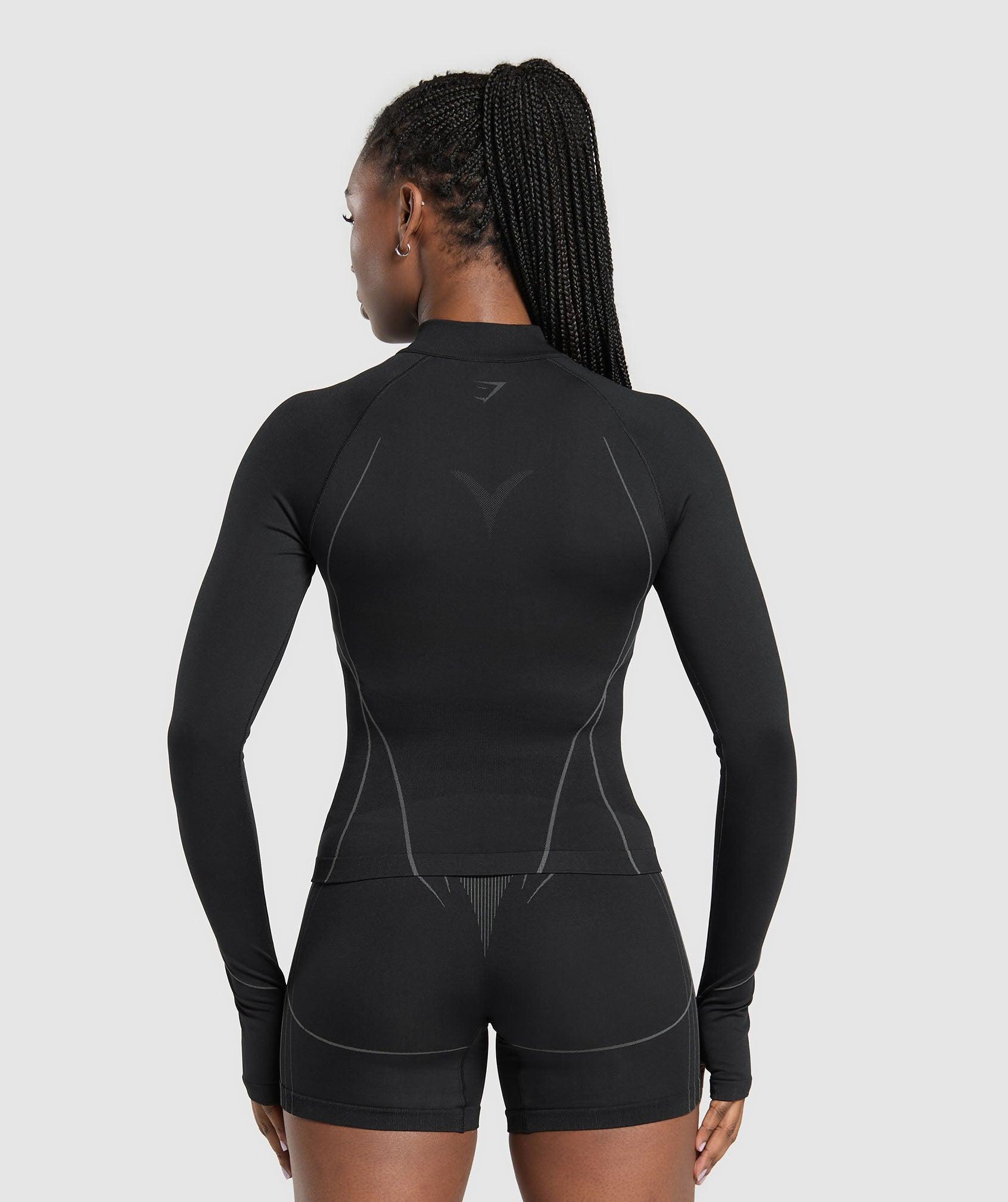 Gymshark Apex Seamless 1/4 Zip Pullover - Black/Graphite Grey Female Product Image