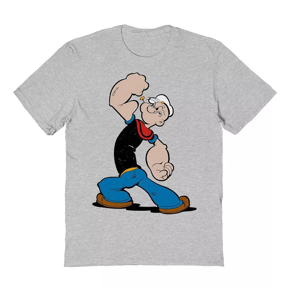 Men's Popeye Muscle Pose Graphic Tee, Size: XXL, Sport Gray Product Image