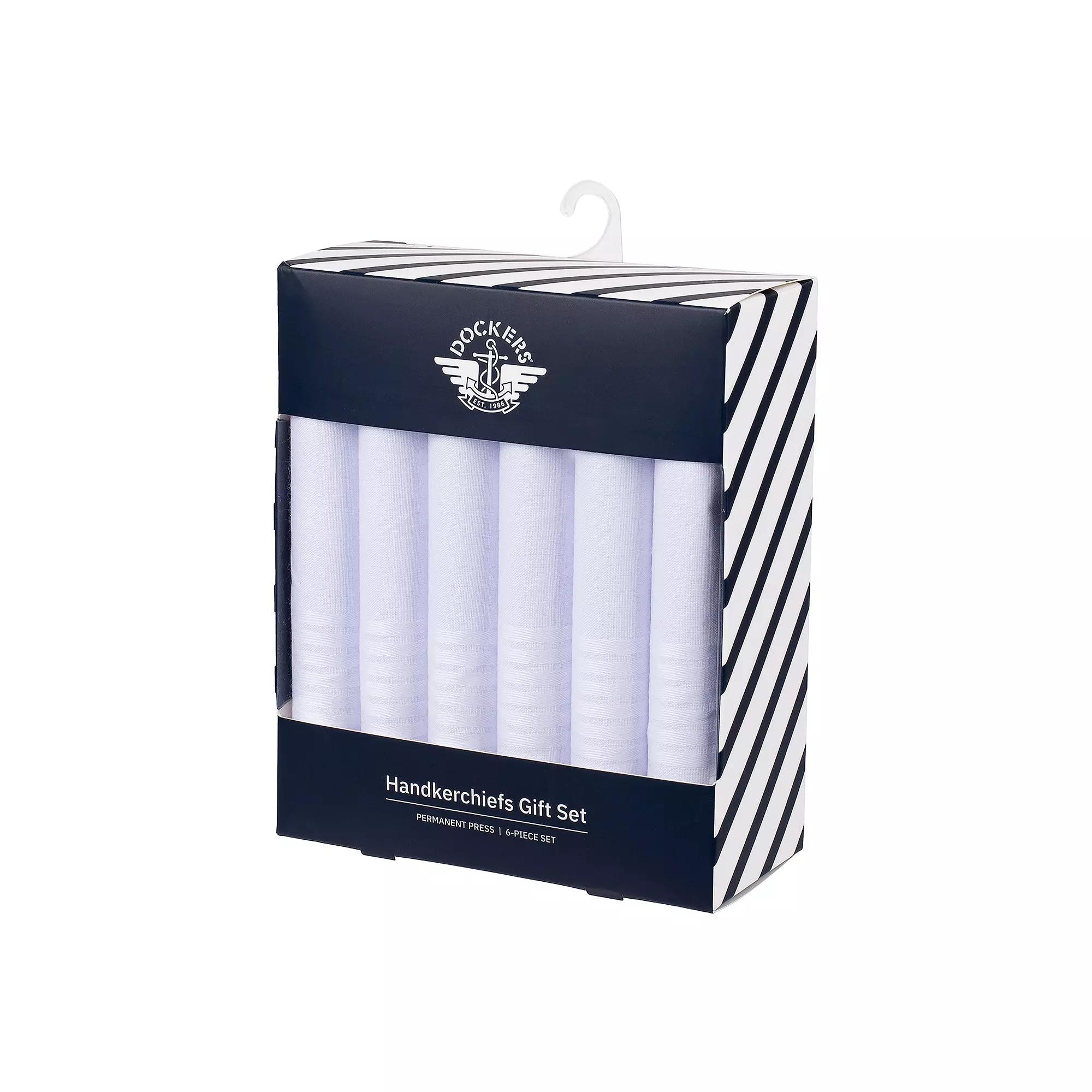 Men's Dockers® 6-Piece Permanent Press Handkerchiefs Gift Set, White Product Image