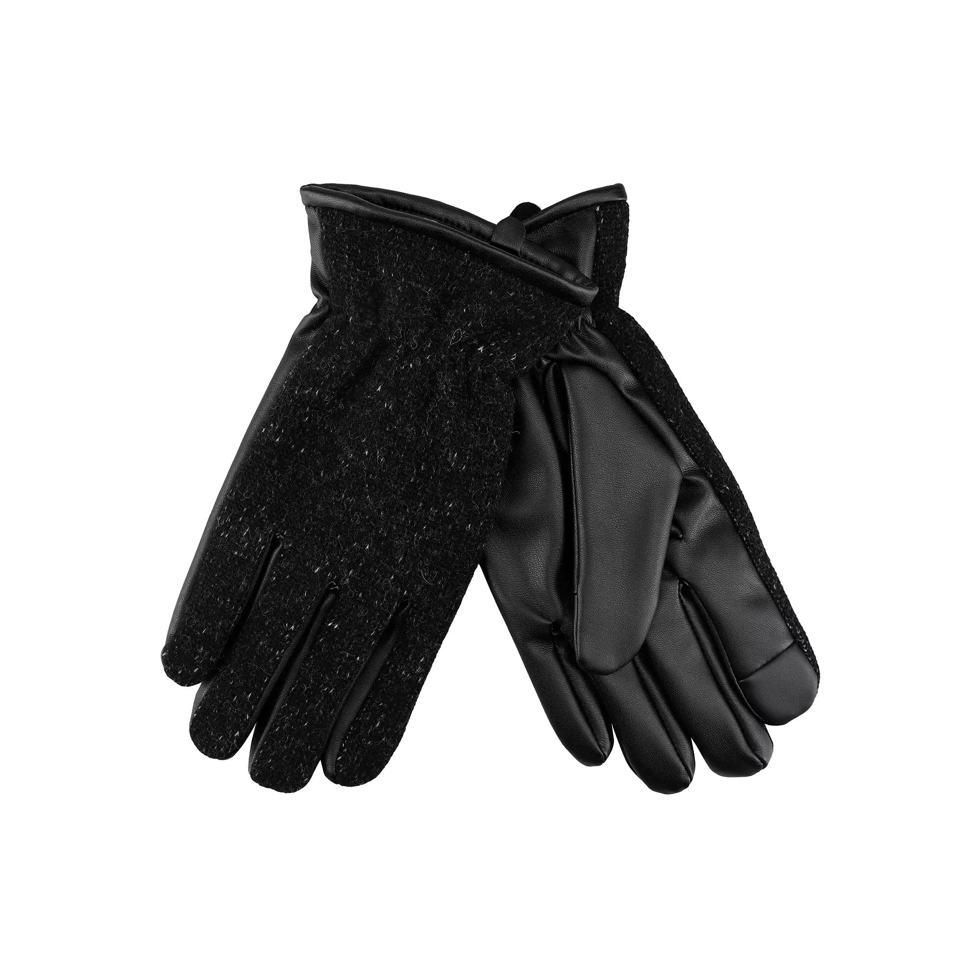 Men's Dockers® Touchscreen Heathered Felt Winter Gloves, Size: Medium, Black Product Image