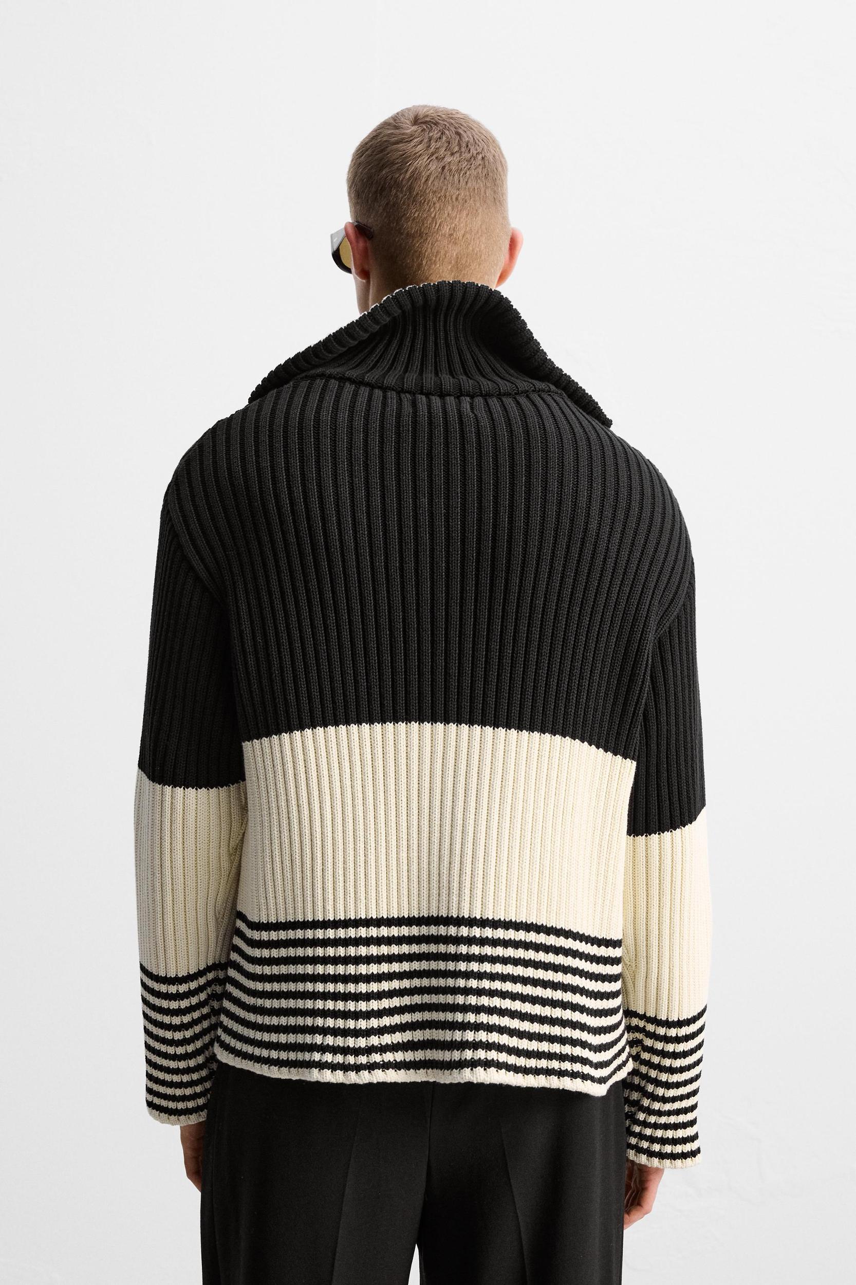 LIMITED EDITION STRIPED ZIP NECK SWEATER Product Image