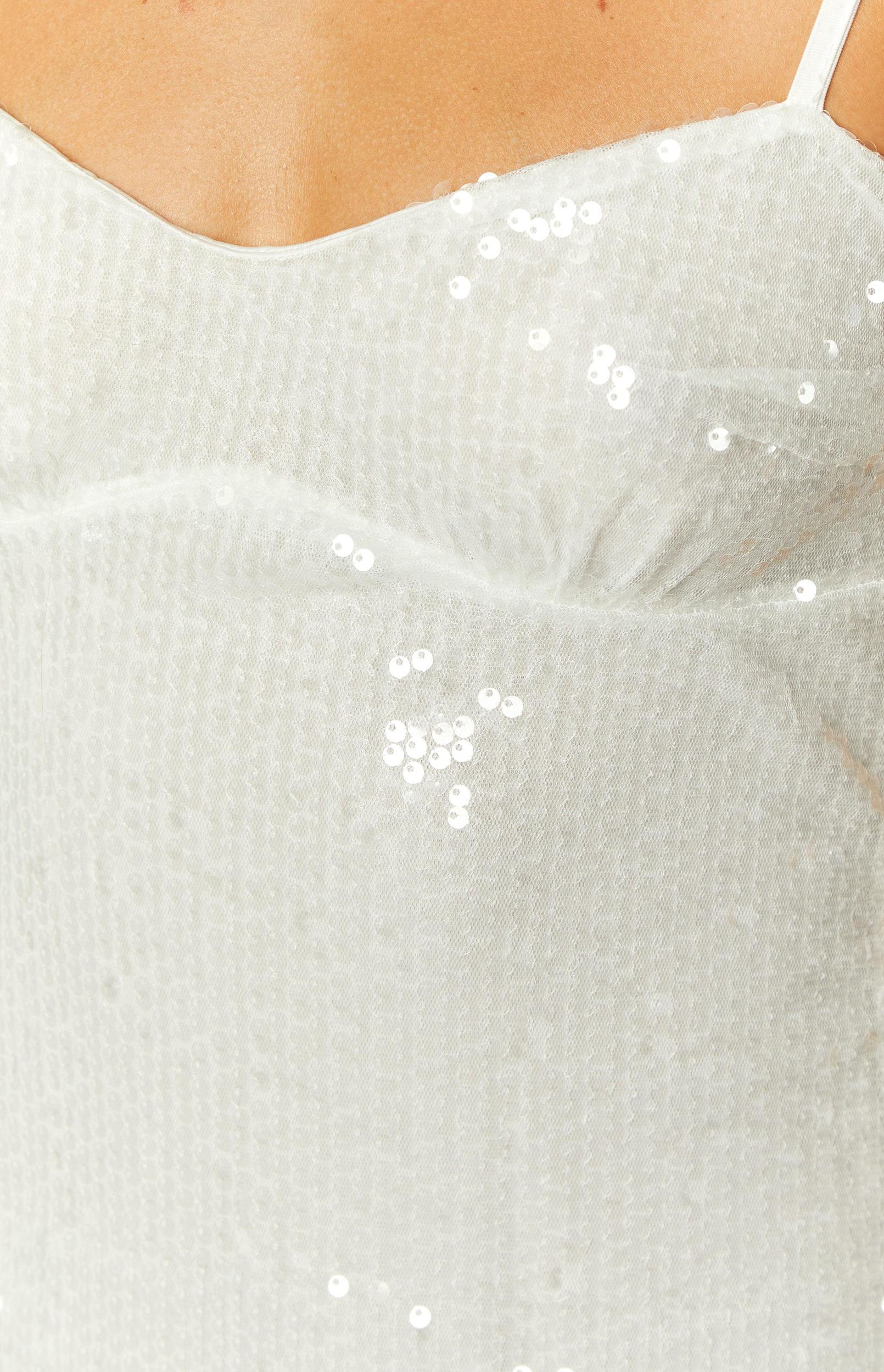 Marbelle White Sequin Mini Dress Product Image