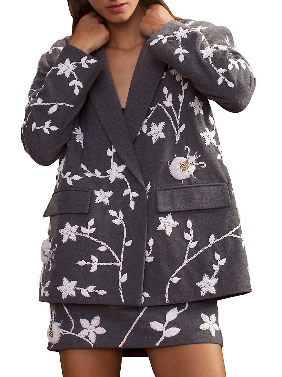 Womens Embellished Wool-Blend Jacket Product Image