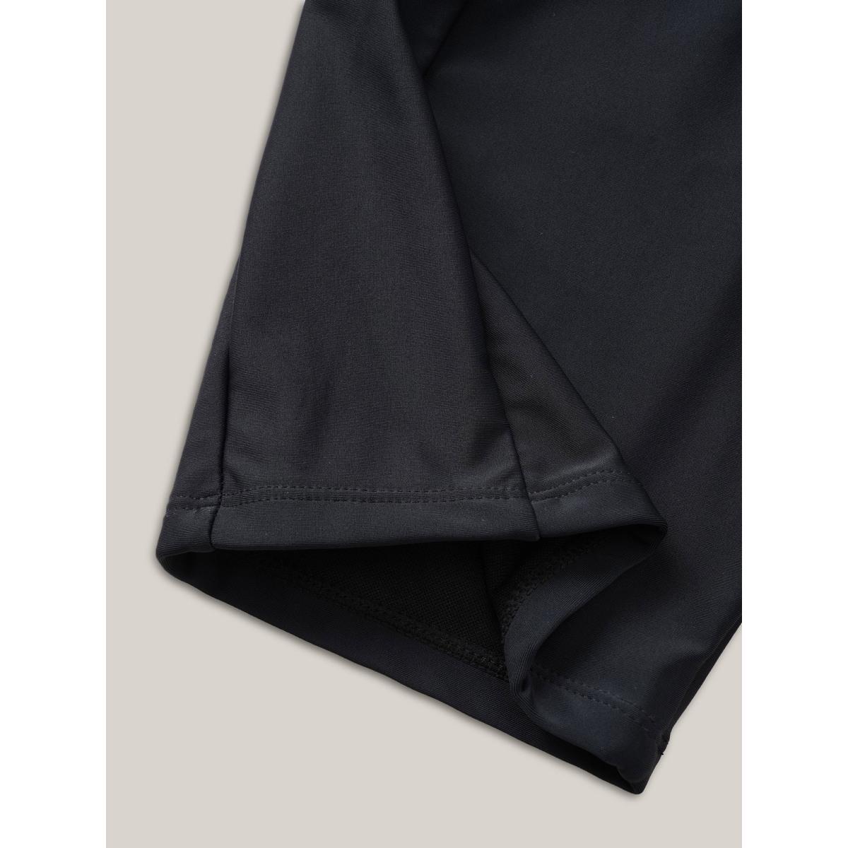 Plus Size Super Stretchy Pocket Skinny-Fit Swim Bottom Women's Swimwear Black Resort Non High stretch Skinny High Rise Slanted pocket Curve Swim Bottoms BloomChic 28/5X Product Image