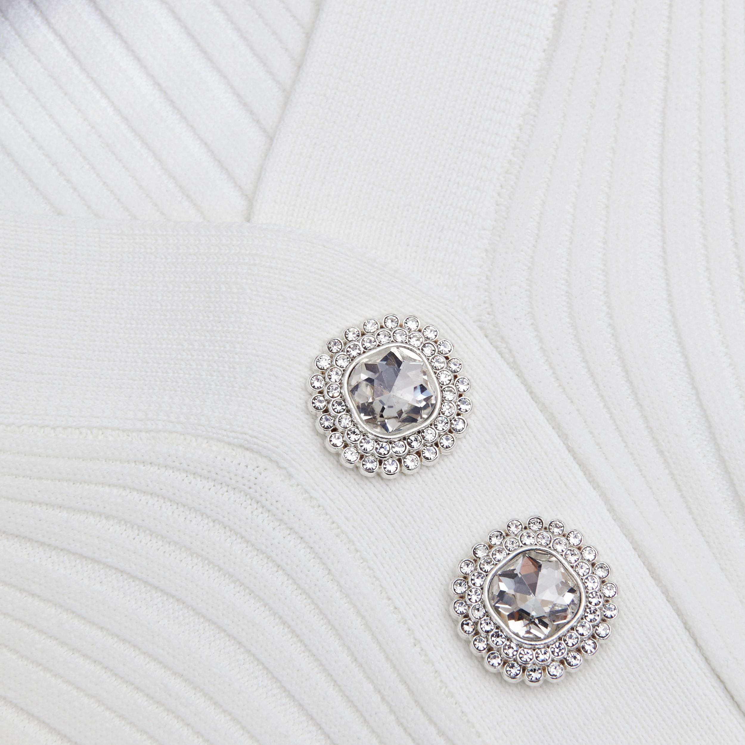 White Ribbed Knit Mini Dress Product Image