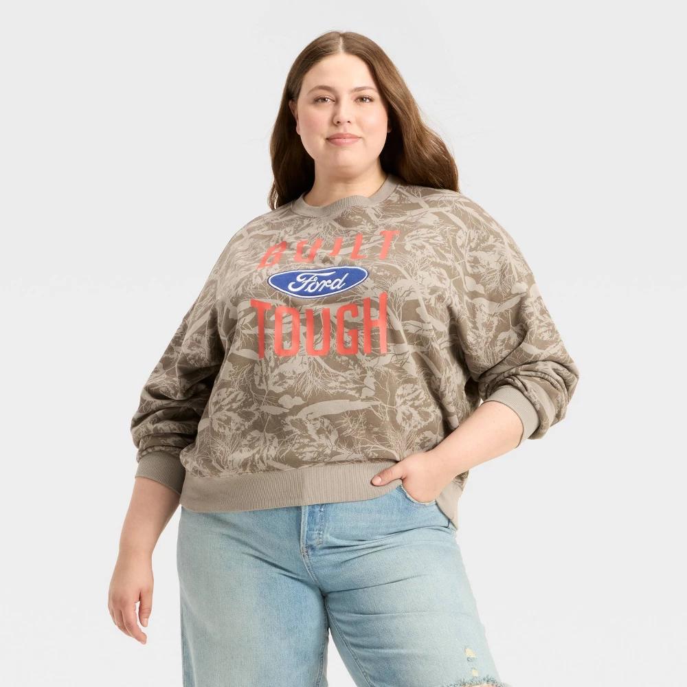 Women's Built Tough Ford Graphic Sweatshirt - Brown Product Image