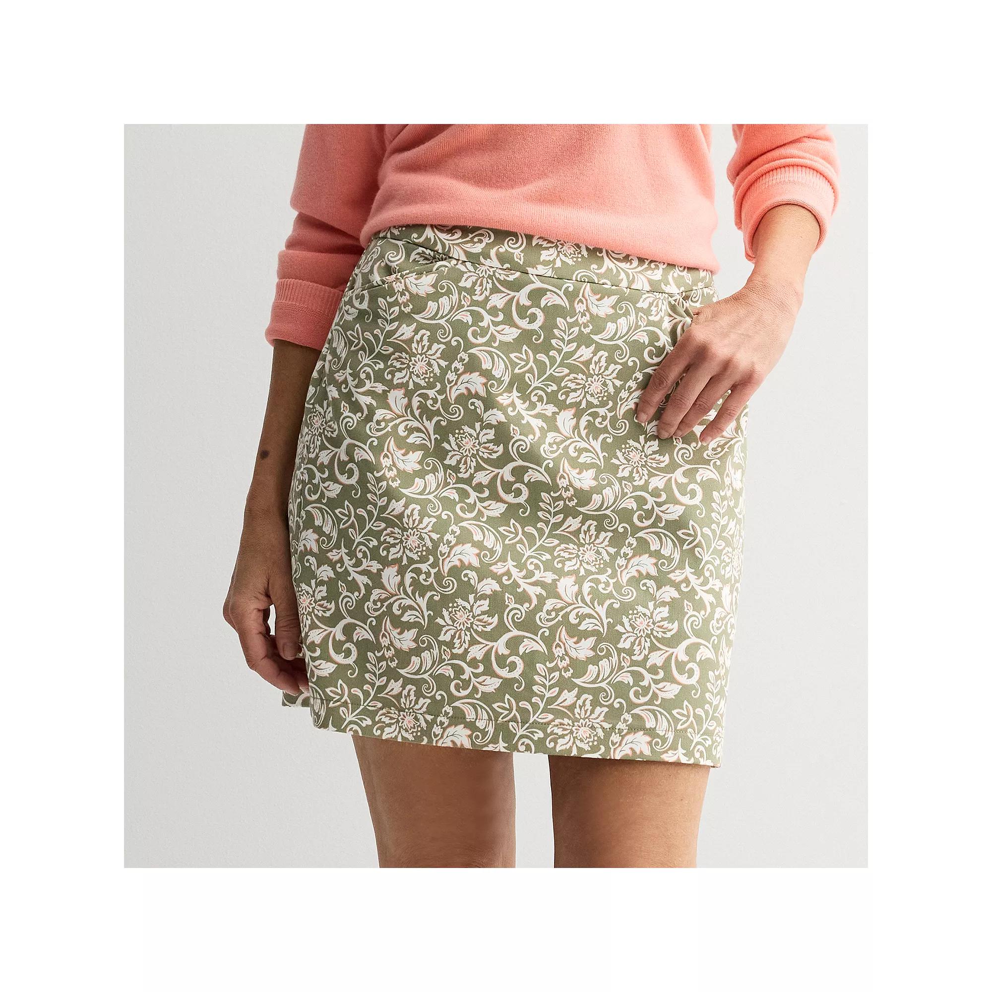 Women's Croft & Barrow® Effortless Stretch Skort, Size: 6, Green Peach Scroll Product Image