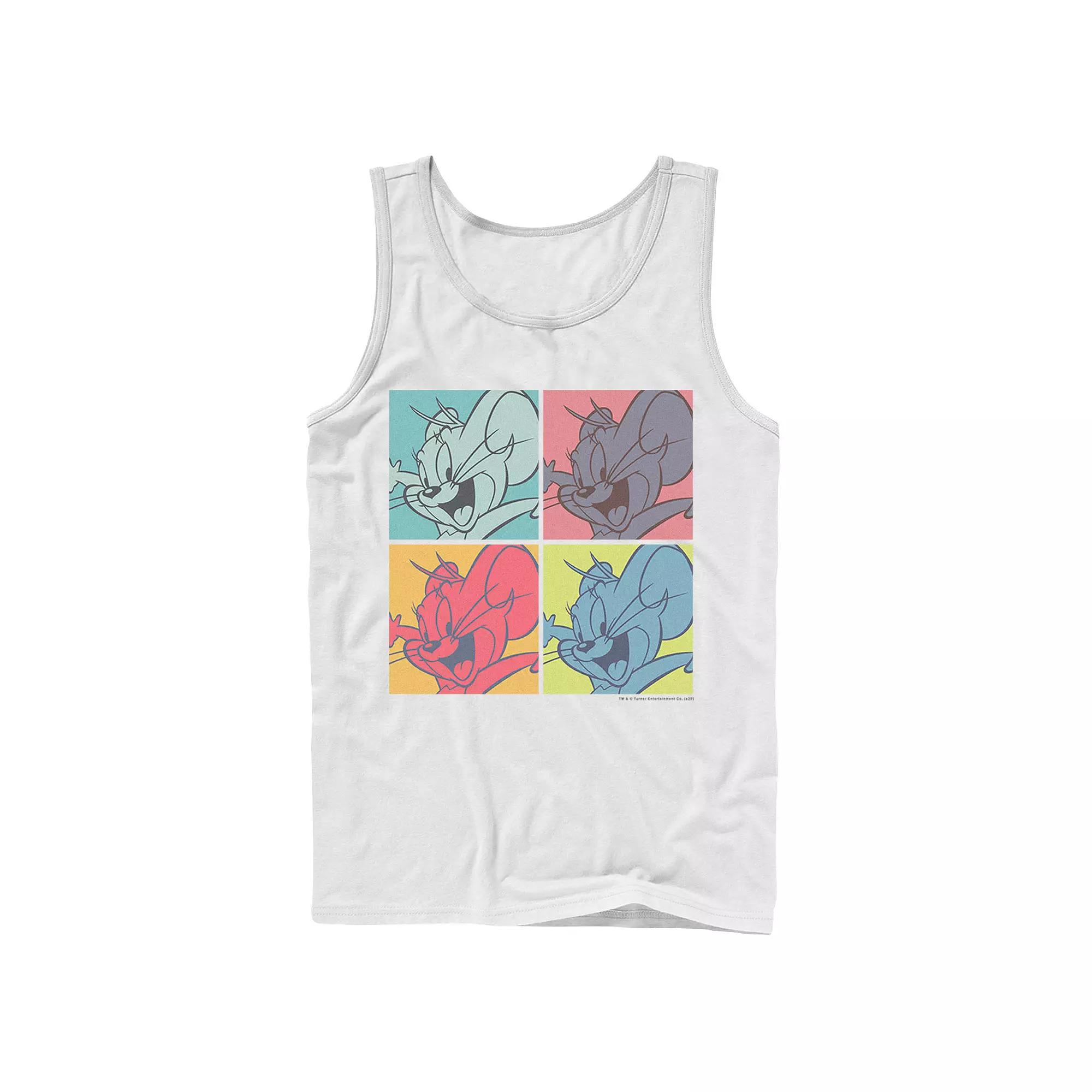 Mens Tom And Jerry Pop Art Box Up Tank Top, Men's, Size: Large, White Product Image