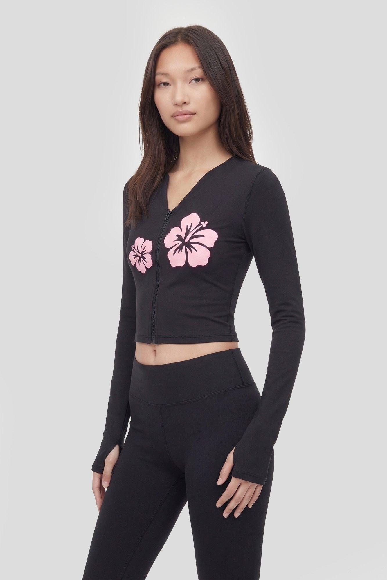 Active Graphic Cropped Zip-Up Hoodie Female Product Image