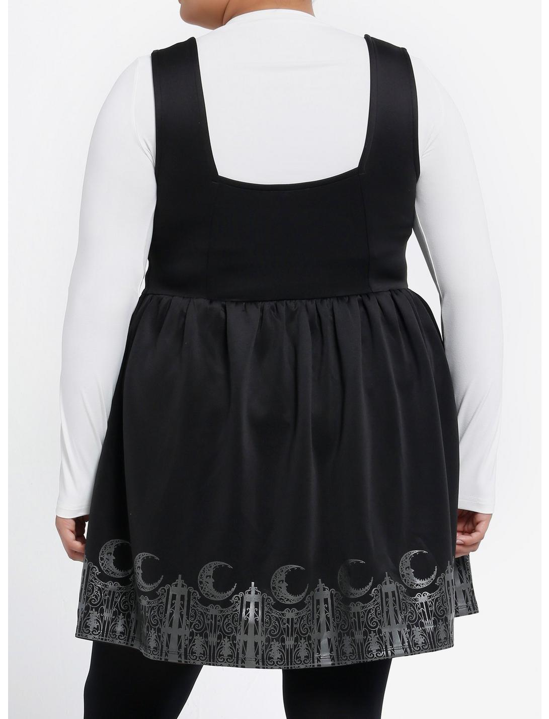 Cosmic Aura Black Gothic Border Skater Dress Plus Size Product Image