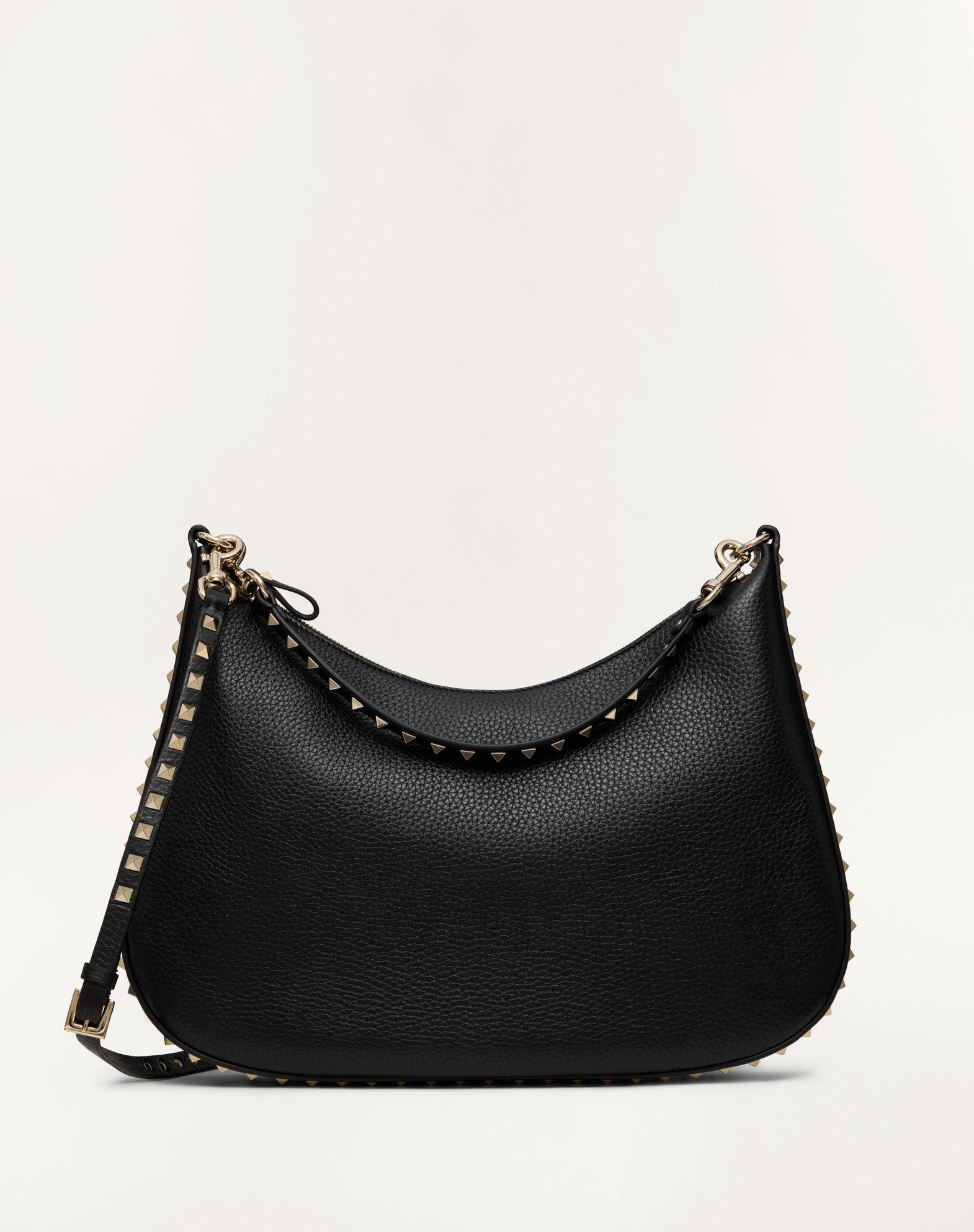 Valentino Garavani Rockstud Hobo Bag In Grainy Calfskin Product Image