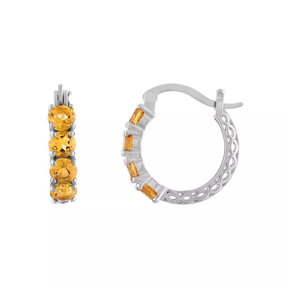 Designs by Gioelli Sterling Silver Filigree Hoop Earrings, Women's, Purple Product Image