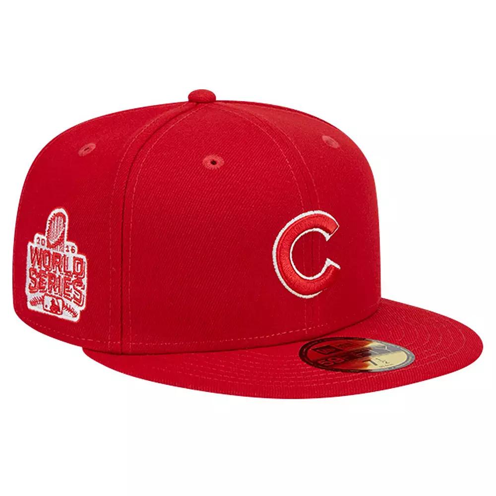 Men's New Era Red Chicago Cubs Logo 59FIFTY Fitted Hat, Size: 8 Product Image