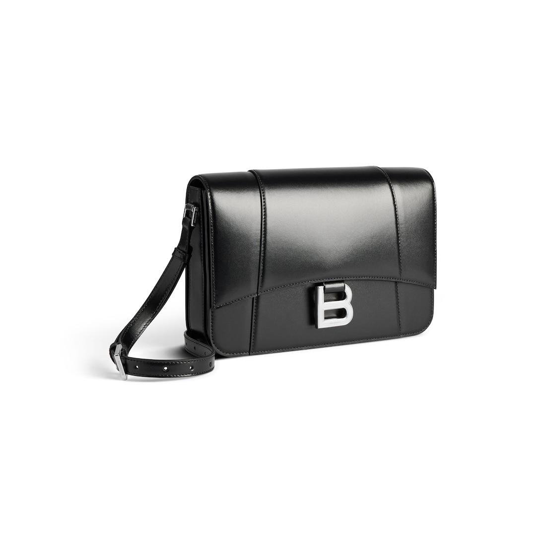 Women's Hourglass Flap Bag Medium in Black Product Image