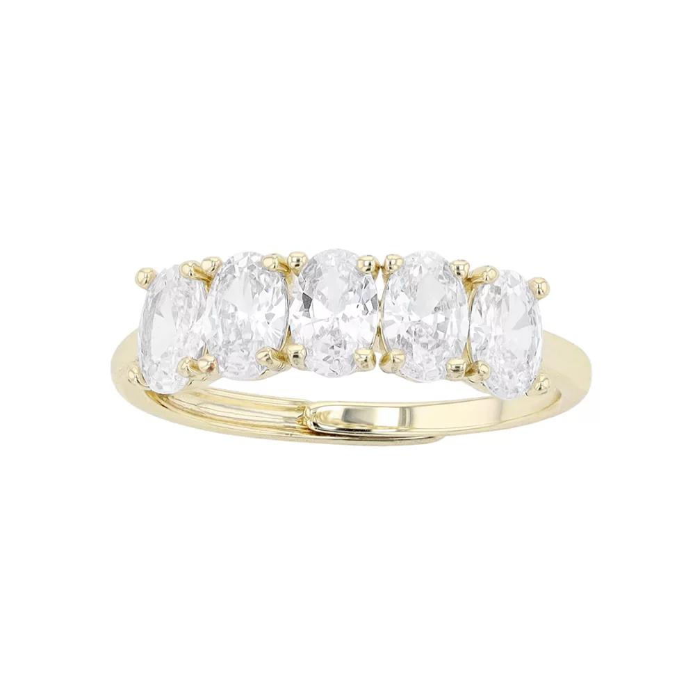 City Luxe 5-Stone Birthstone Crystal Ring, Women's, Gold Tone April Product Image
