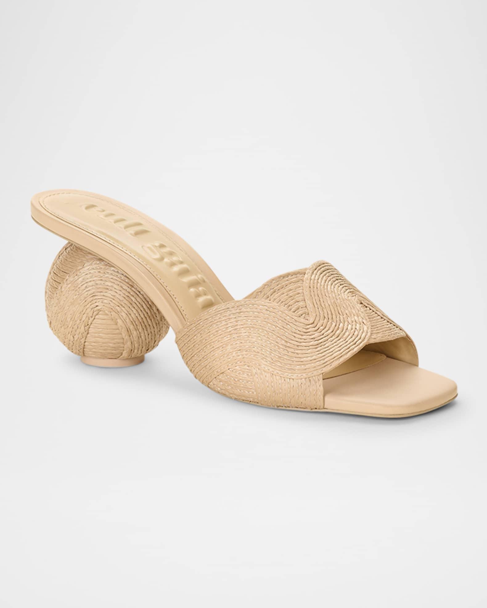 Noor Jute Sphere-Heel Mule Sandals Product Image