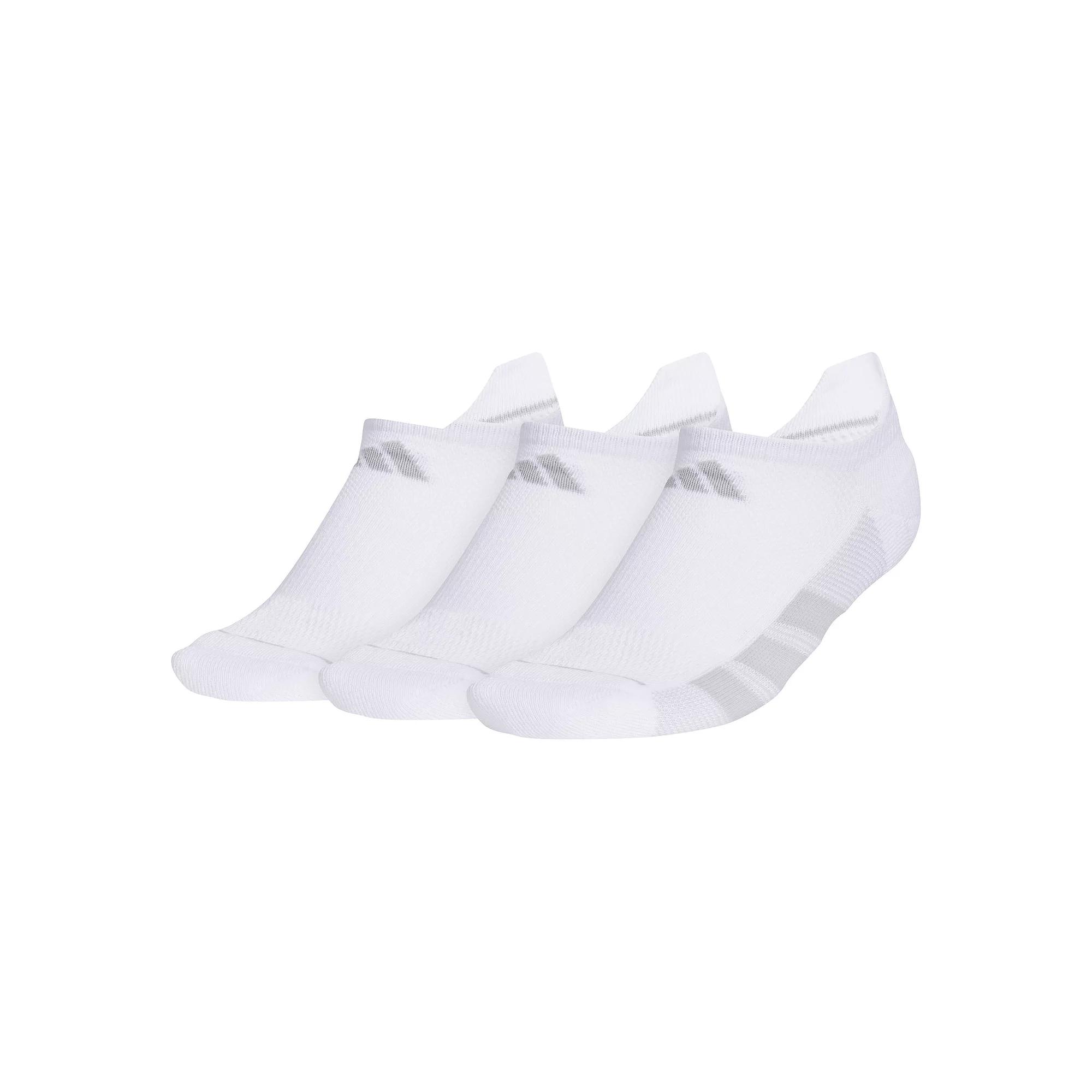 Women's adidas All Day Training No Show Socks 3-Pair Pack, Size: 5-10, White Grey Product Image