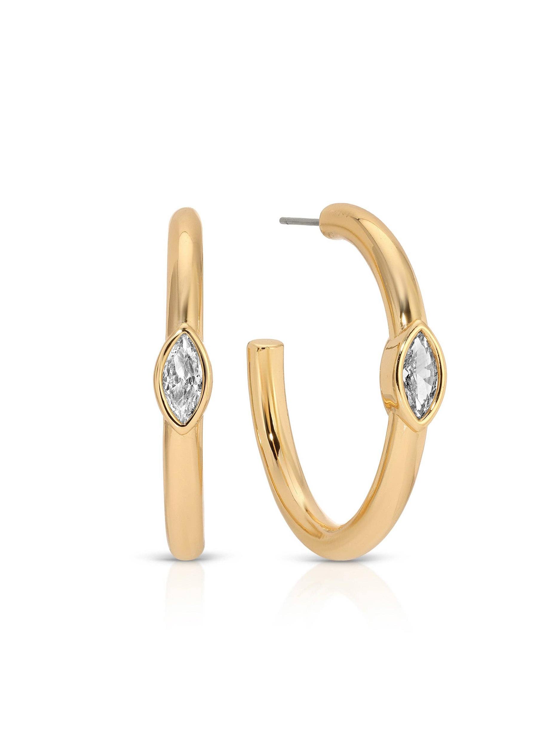 Medium Marquise Crystal Hoops Product Image