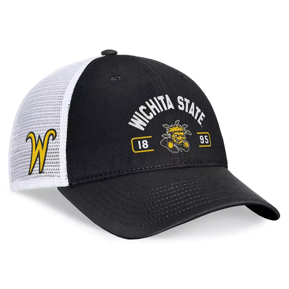 Men's Top of the World Black/White Wichita State Shockers Free Kick Trucker Adjustable Hat, Wst Black Product Image