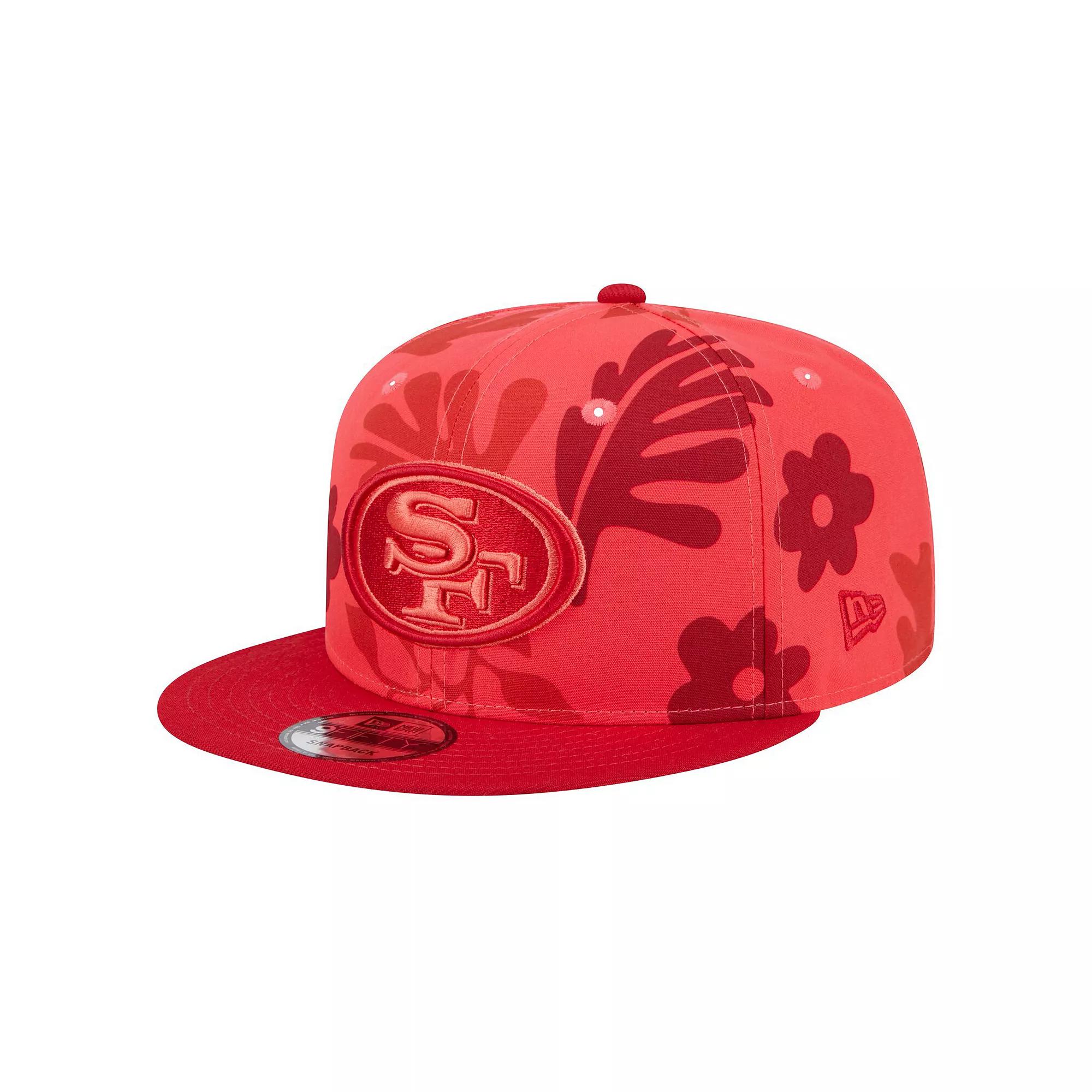 Men's New Era Scarlet San Francisco 49ers Leafy 9FIFTY Snapback Hat, Red Product Image