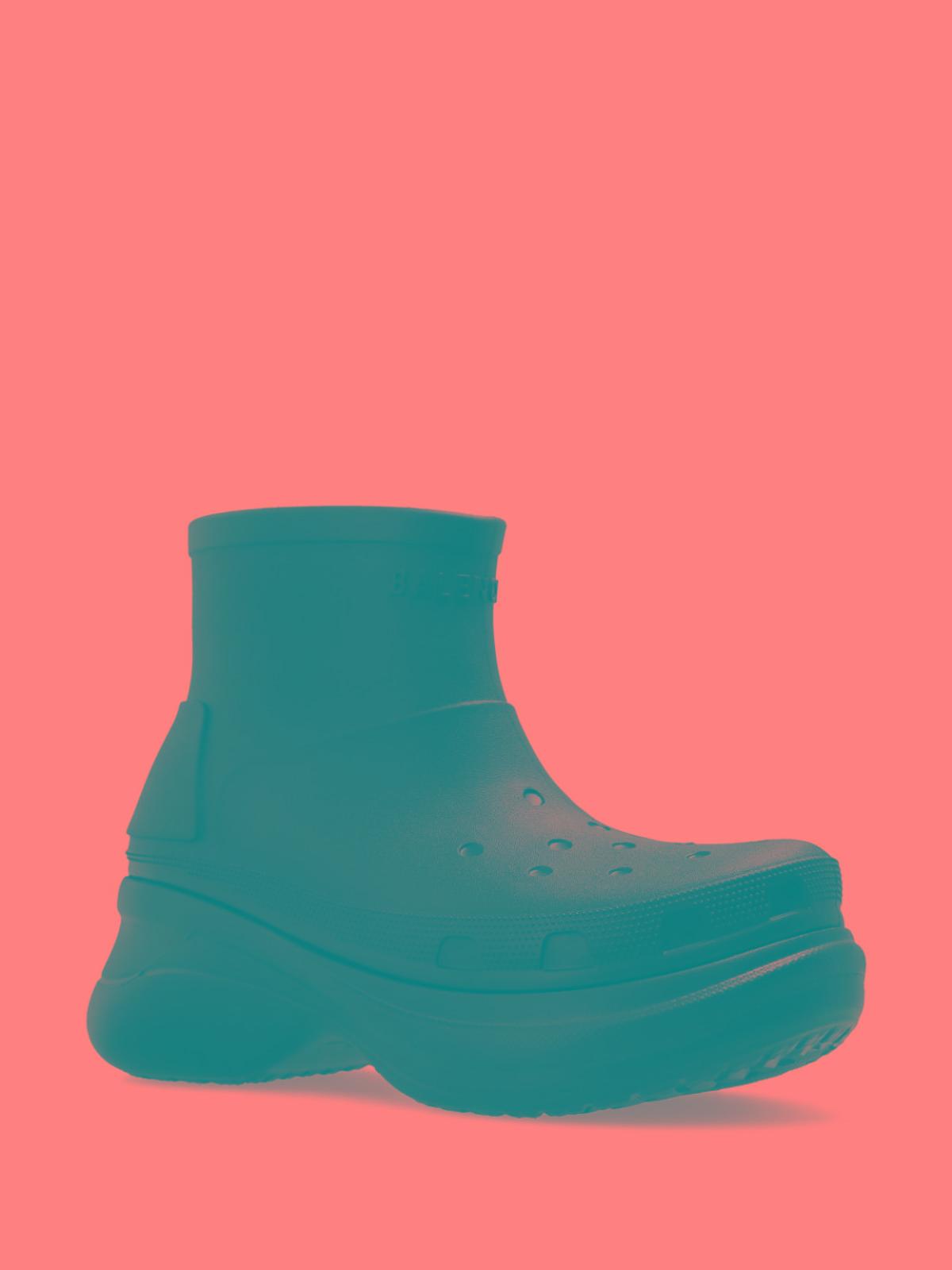 BALENCIAGA Black Crocs Edition Rubber Boots In 1000 Product Image