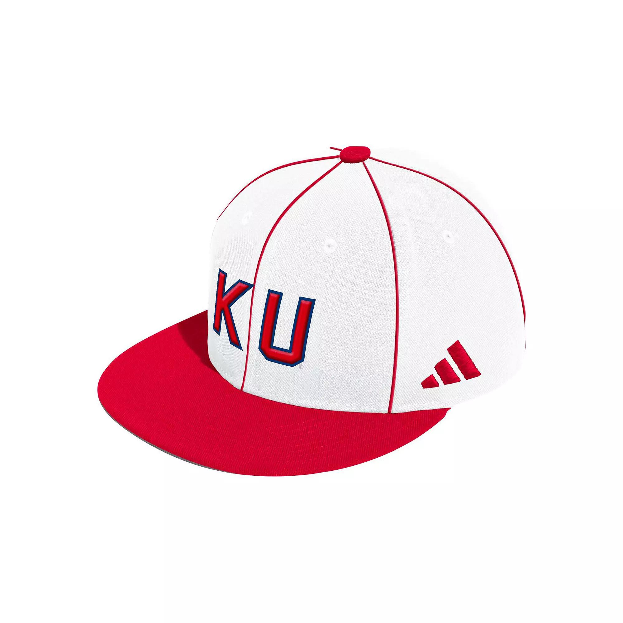 Men's adidas White Kansas Jayhawks On-Field Baseball Fitted Hat, Size: 7 3/4 Product Image