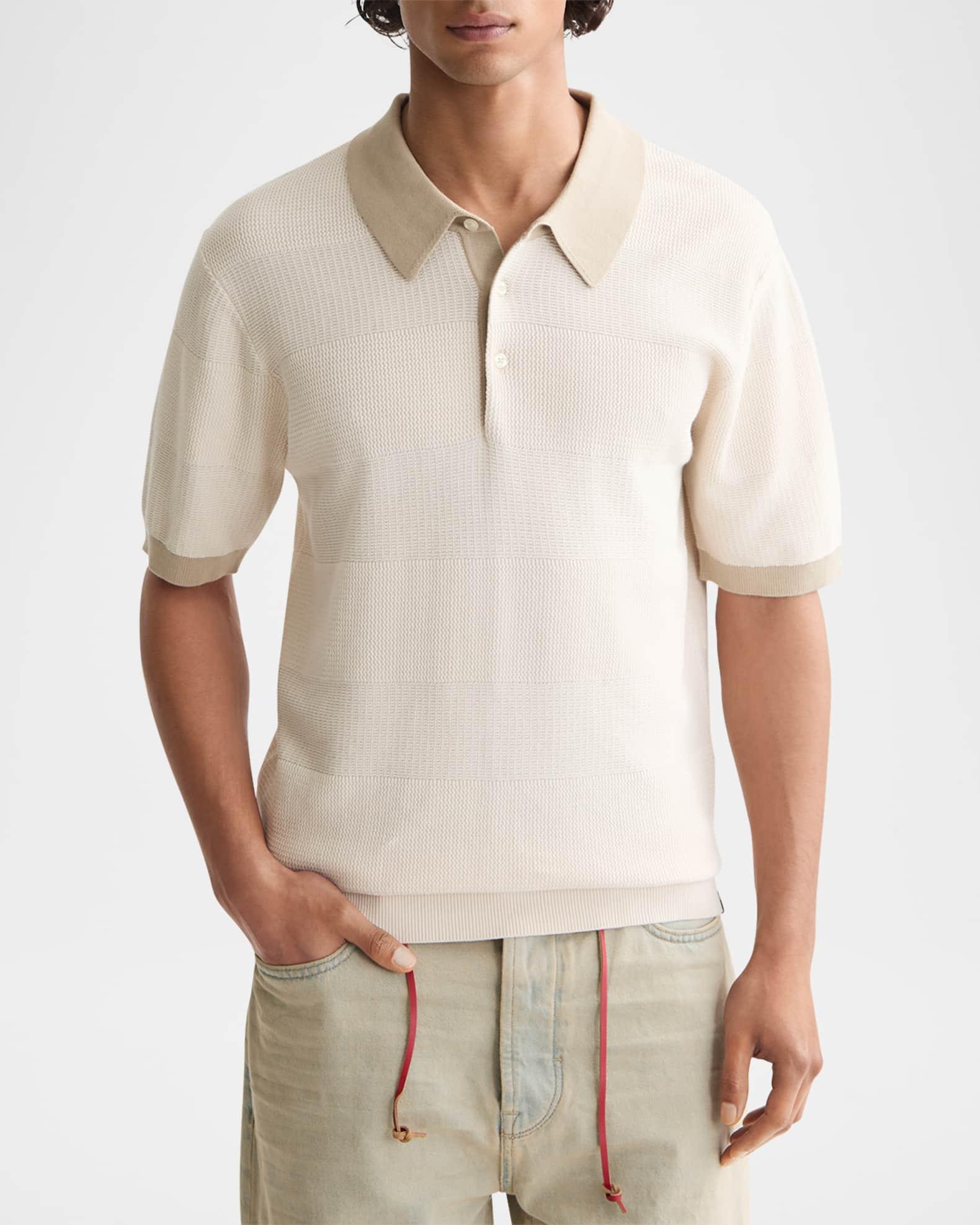 Men's Cotton Texture Knit Polo Shirt  Product Image