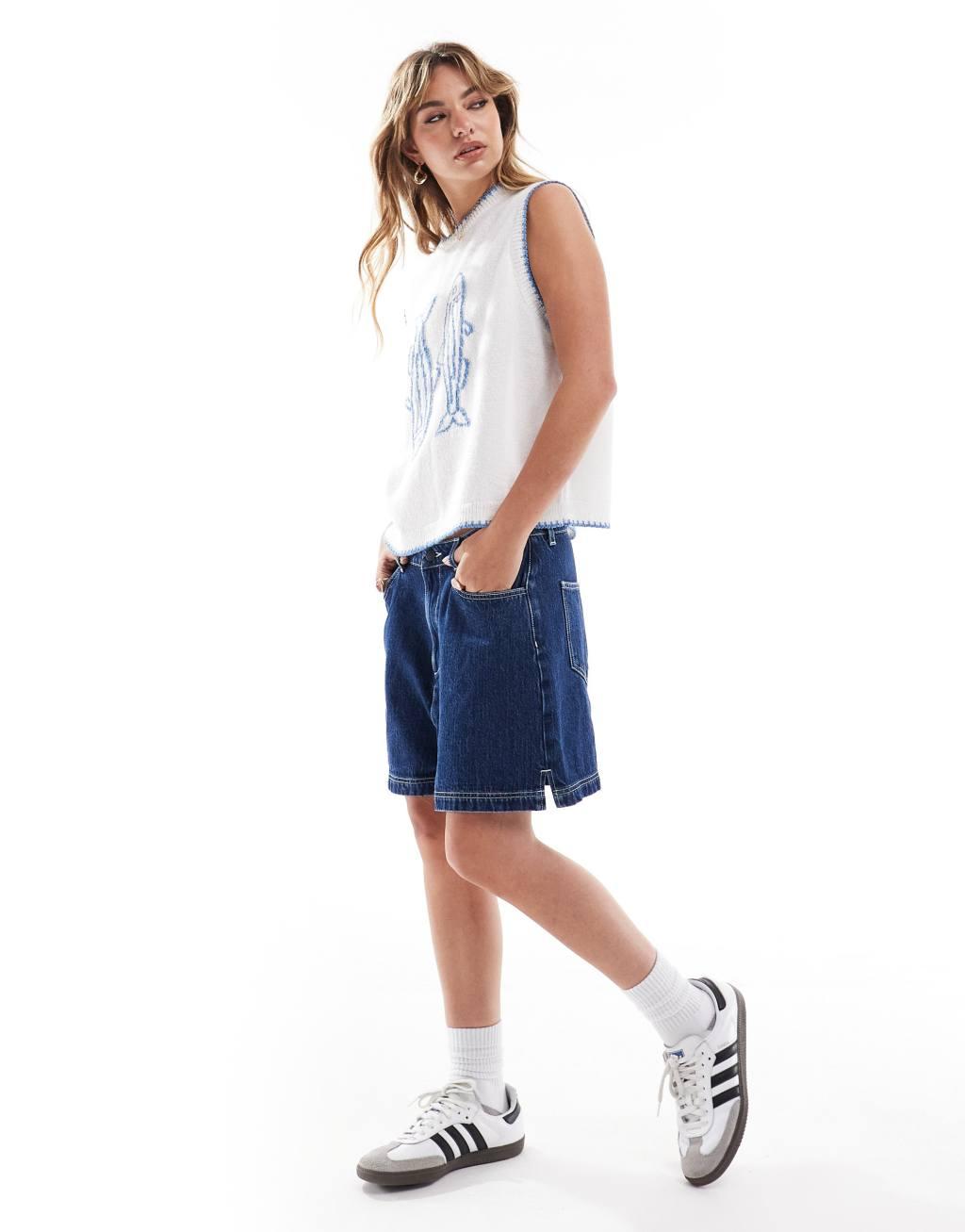 ASOS DESIGN knit sardine tank top in ivory Product Image