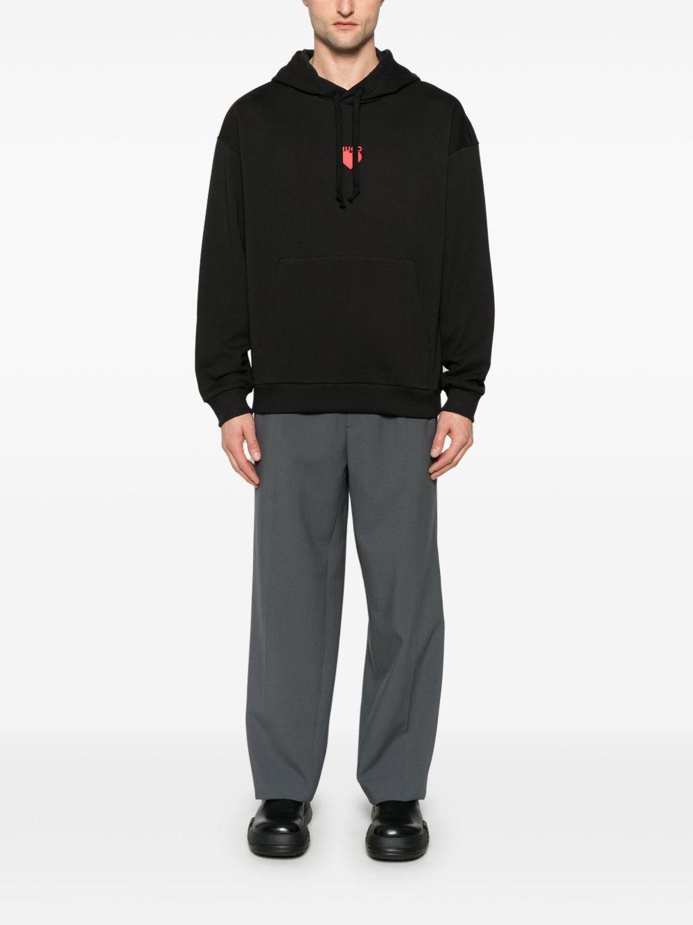 heart-print cotton hoodie Product Image