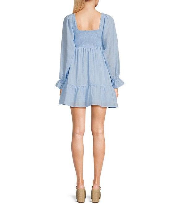Allison & Kelly Long Sleeve Smocked Babydoll Dress Product Image