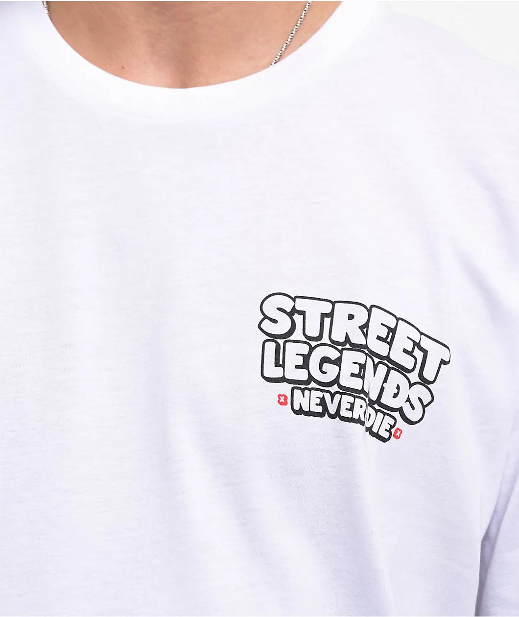 Lowered Lifestyle Street Legends Never Die White T-Shirt Product Image