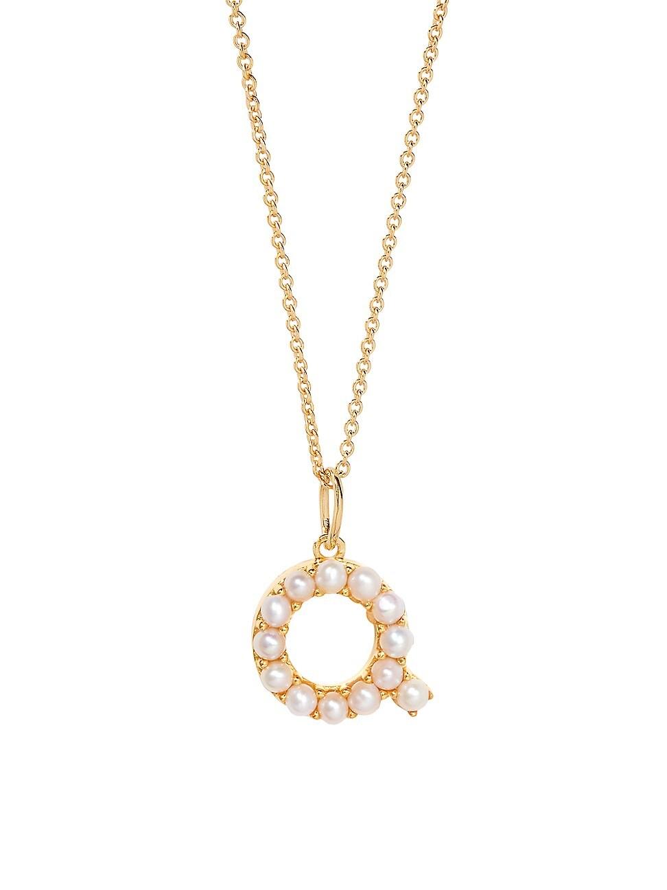 Womens Bridget Initial 14K-Gold-Plated & Freshwater Pearl Necklace Product Image