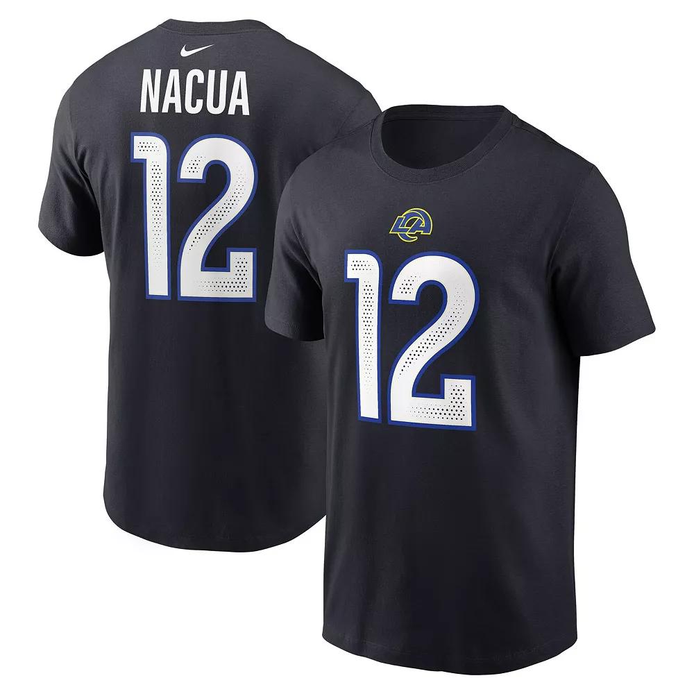 Men's Nike Puka Nacua Midnight Blue Los Angeles Rams 2025 Rivalries Collection Player Name & Number T-Shirt,  Product Image