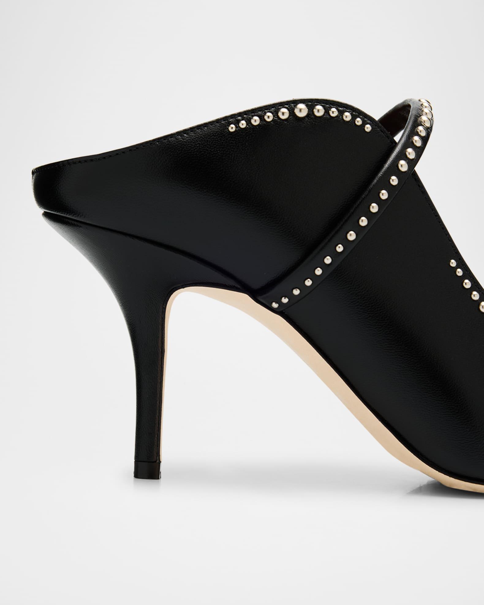 Maureen Studded Nappa Leather Double-Strap Mules  Product Image