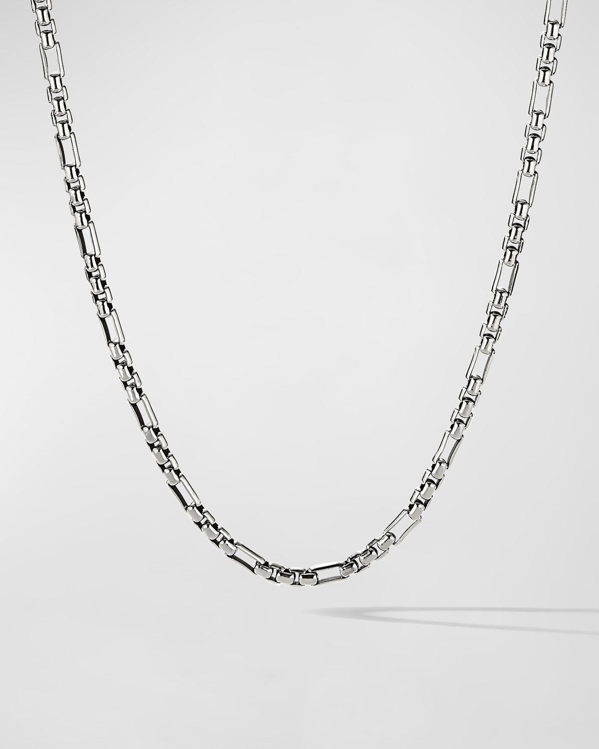 Mens Open Station Box Chain Necklace 3mm Product Image
